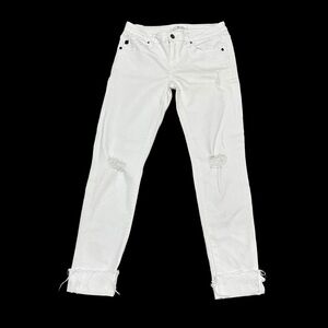 KAN CAN WHITE DISTRESSED SKINNY JEANS SIZE 5/26